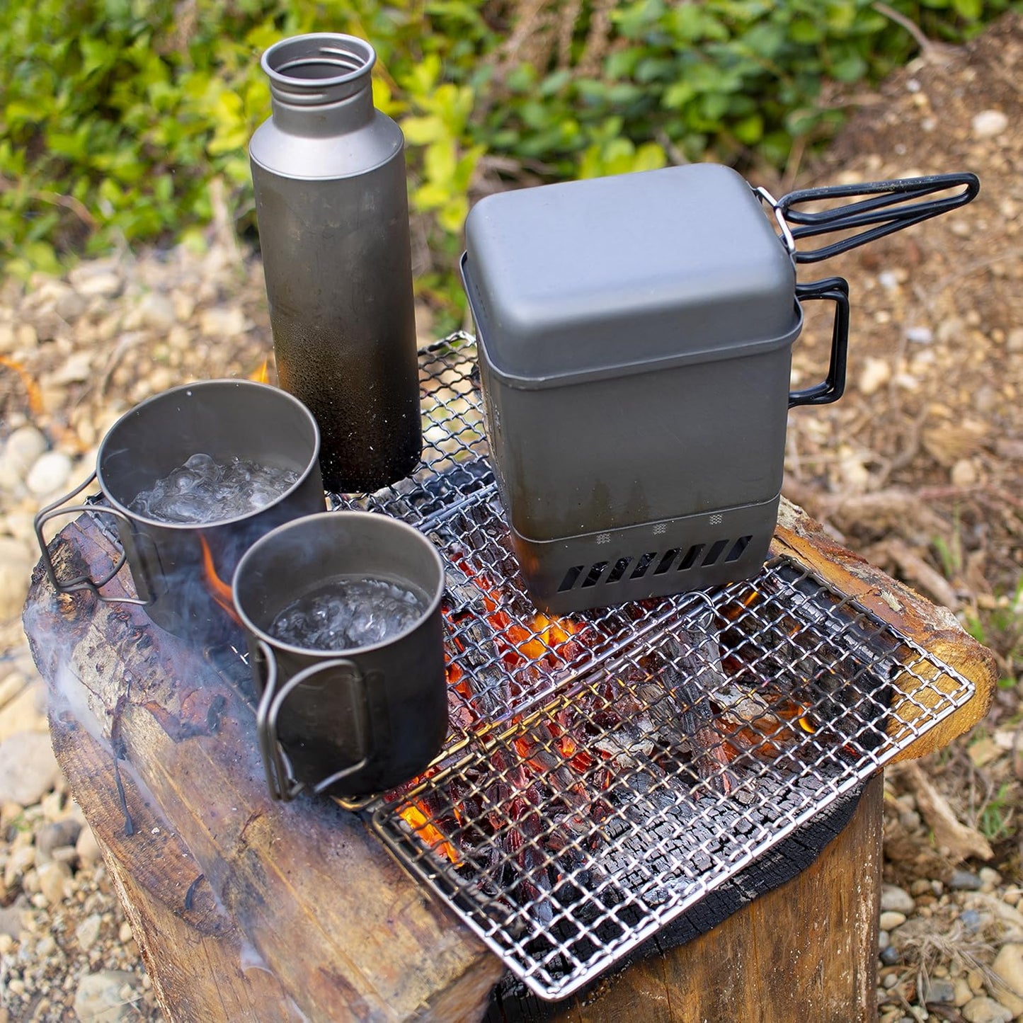 Family 3-Pack - The Original Bushcraft Grill - Welded Stainless Steel High Strength Mesh (Campfire Rated) - Expedition Research LLC, USA