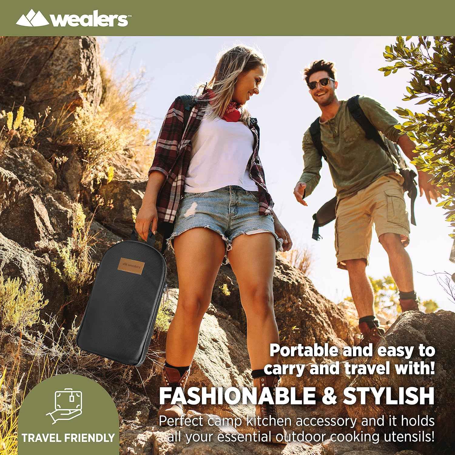 Portable Camp Kitchen Utensil Set - Compact BBQ Accessories & Travel Organizer for Hiking & Backpacking