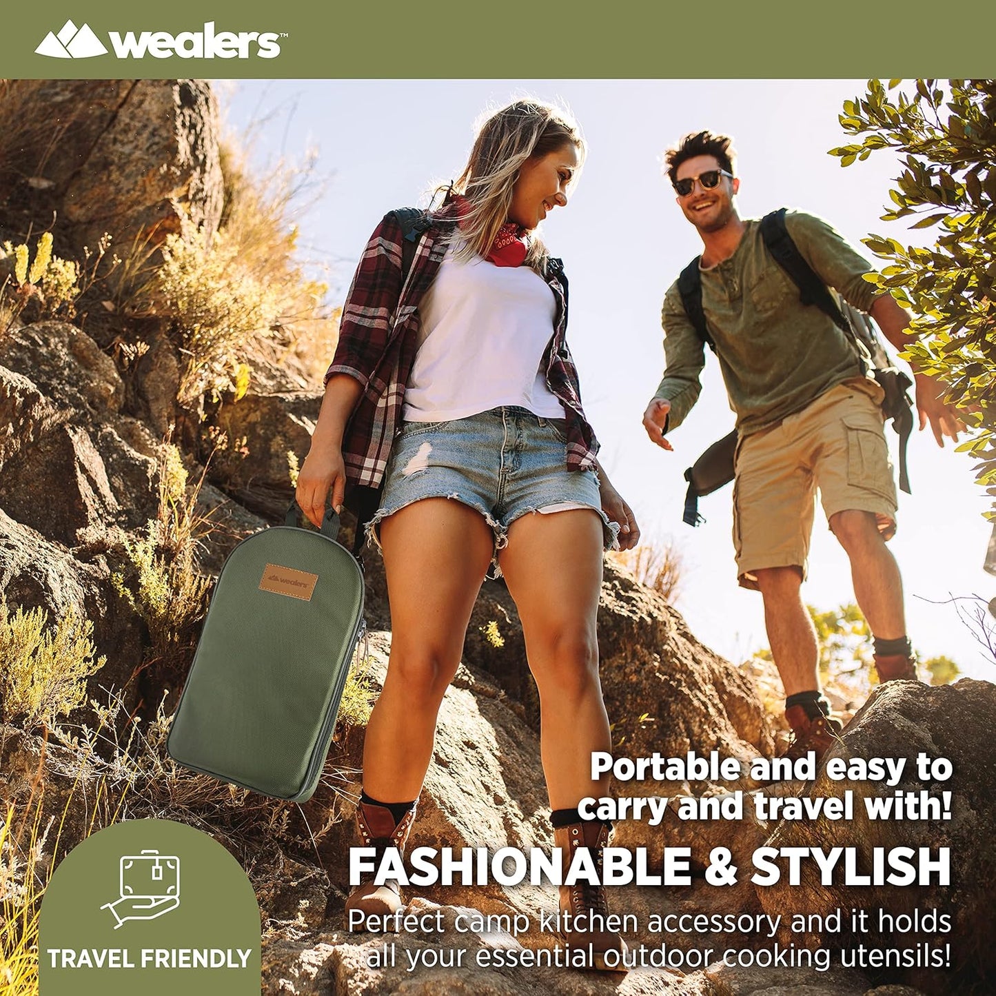 Portable Camp Kitchen Utensil Set - Compact BBQ Accessories & Travel Organizer for Hiking & Backpacking