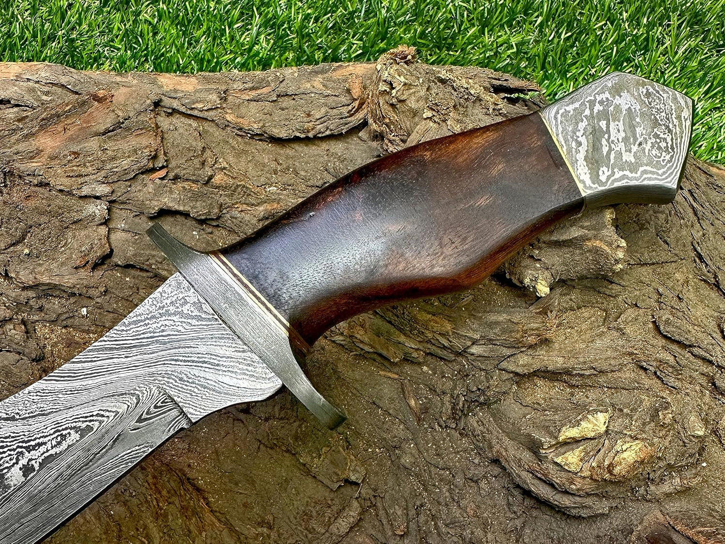 Custom Handmade D2 Steel 15.00 Inches Hunting Knife - Beautiful Rose Wood Handle (REG -1118)