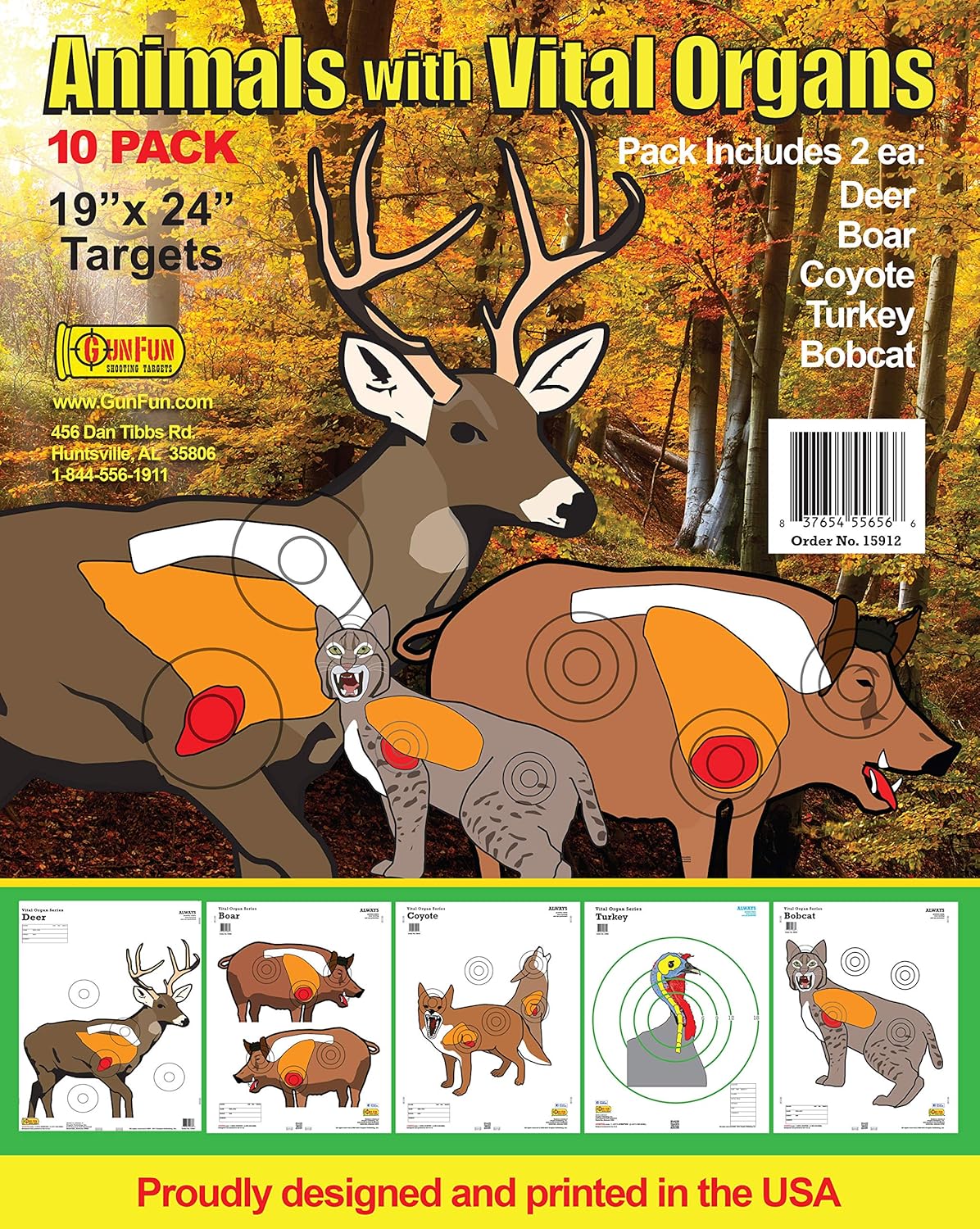 Animals with Vital Organs Series - 19" x 24" 10 Pack