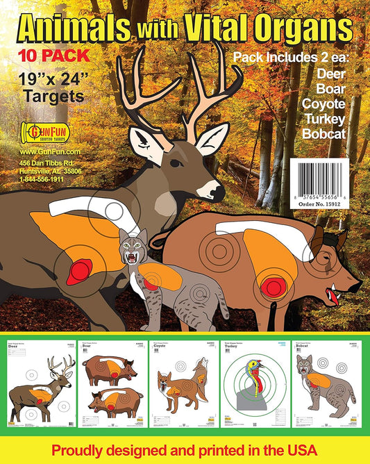 Animals with Vital Organs Series - 19" x 24" 10 Pack