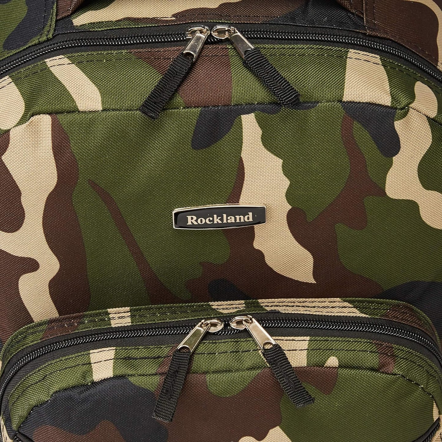Rockland Double Handle Rolling Backpack, CAMO, 17-Inch