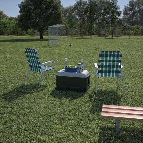 CoscoProducts Folding Lawn Chairs, 2-Pack, Teal