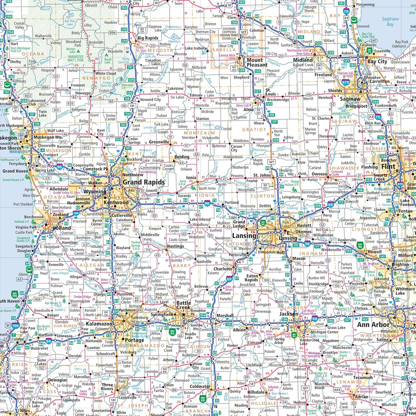 Rand McNally Easy to Read: Michigan State Map