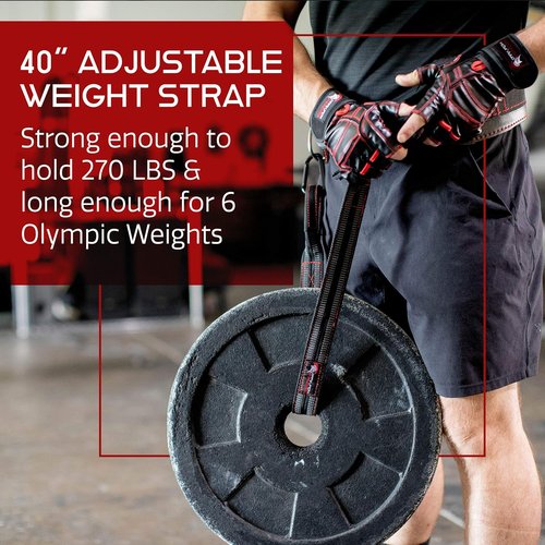 Dark Iron Fitness Dip Belt – Padded Leather Weight Lifting Belts w/ 40 Inch Strap for Squats & Pull Ups - Men & Women Weightlifting up to 270lbs