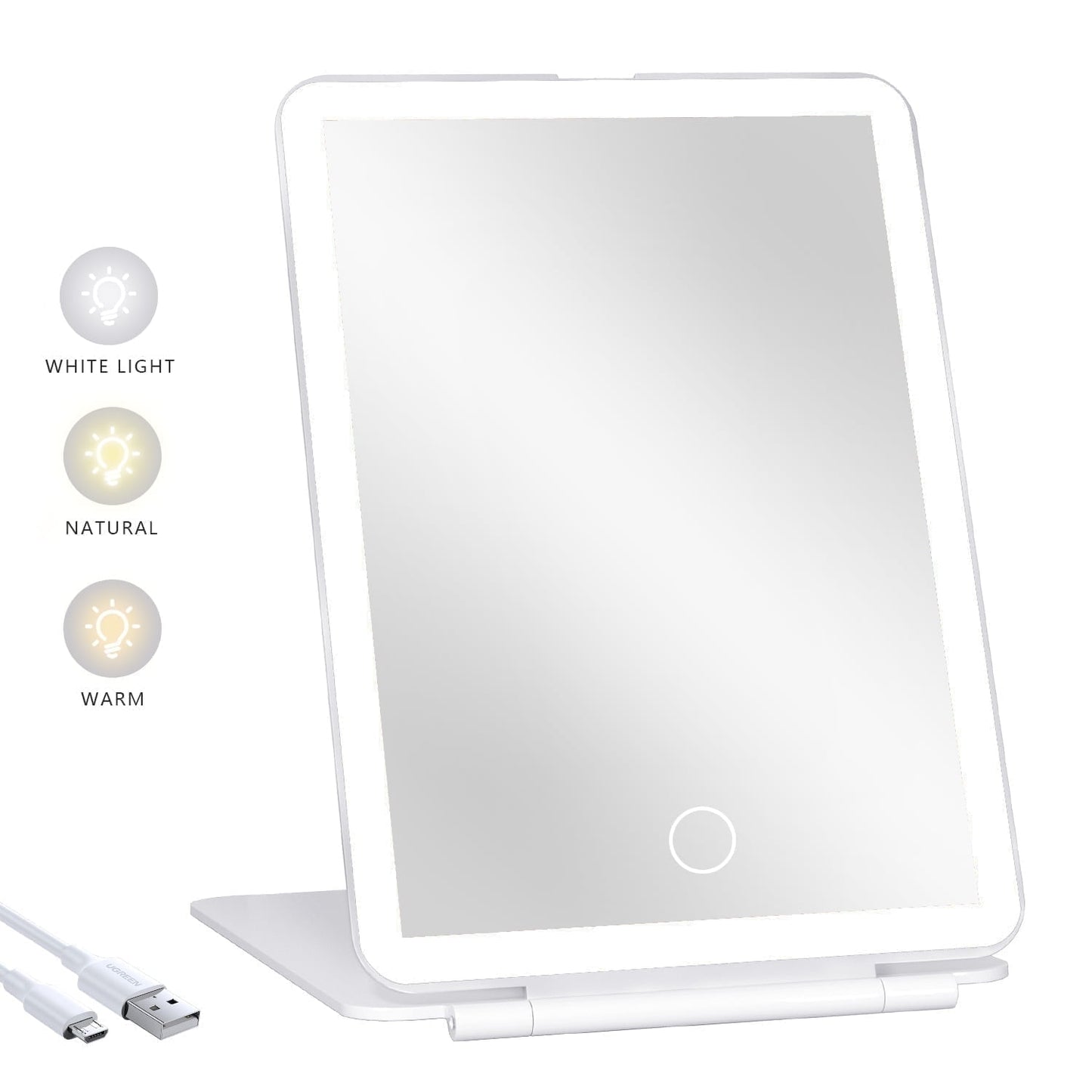 Rechargeable Portable Makeup Vanity Mirror | 60 LED Lights | White 7.9''