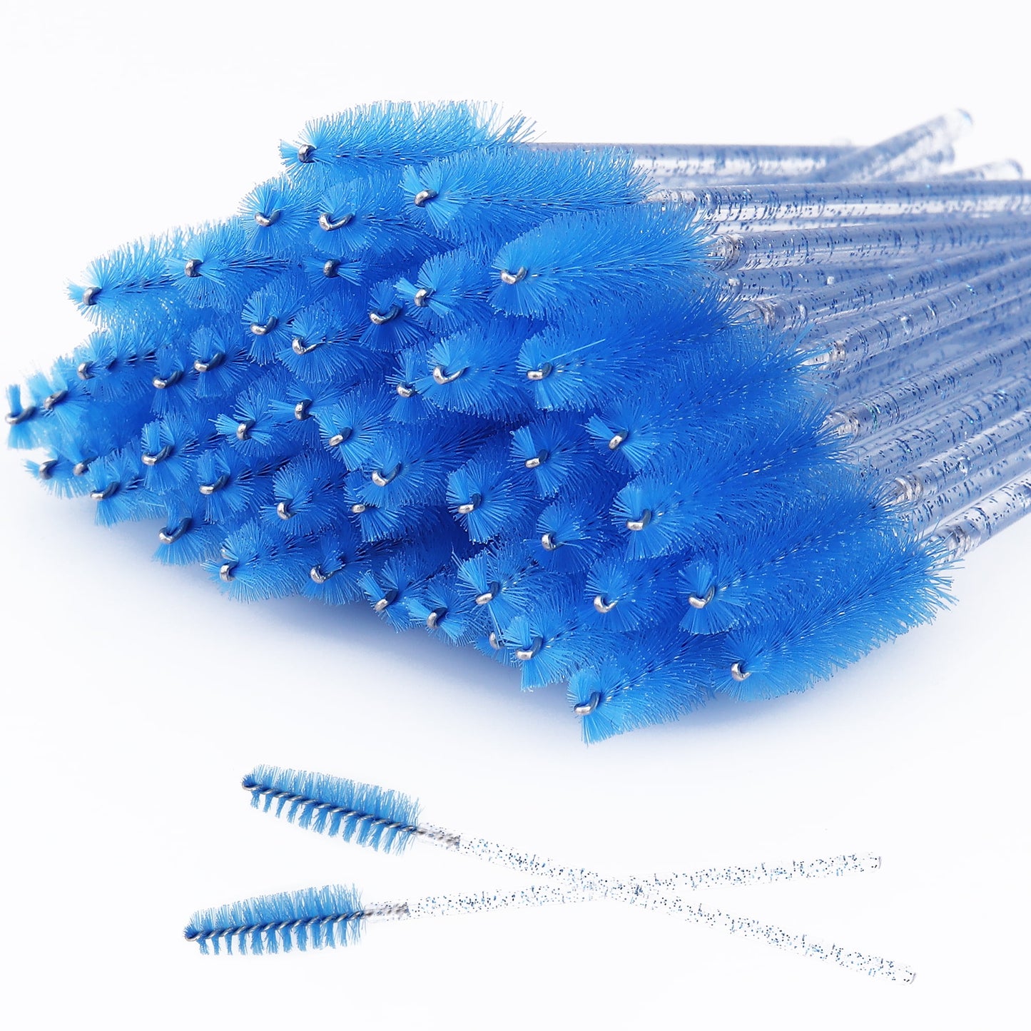 50Pcs Disposable Blue Crystal Mascara Wands | Eyelash Brushes for Makeup