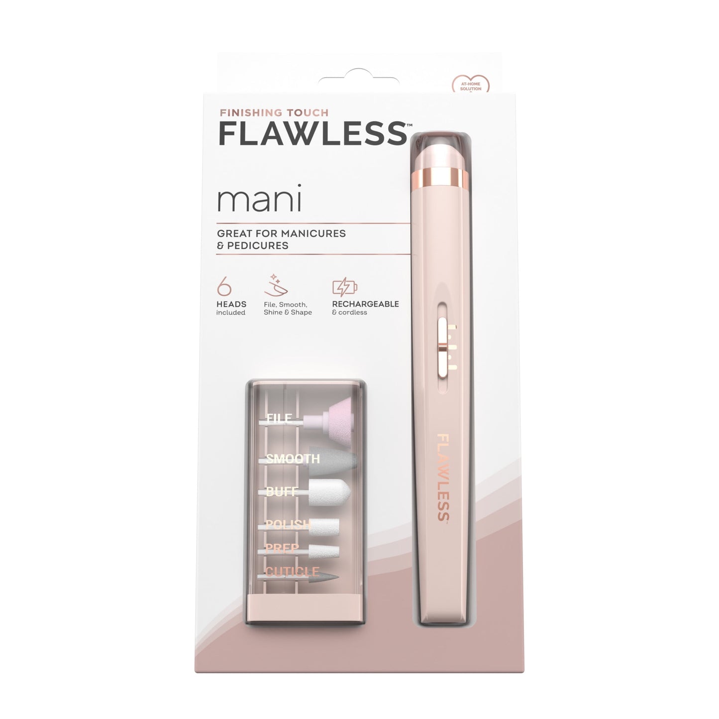 Rechargeable Pink Mani Device | 6 Attachments for Flawless Salon Nails