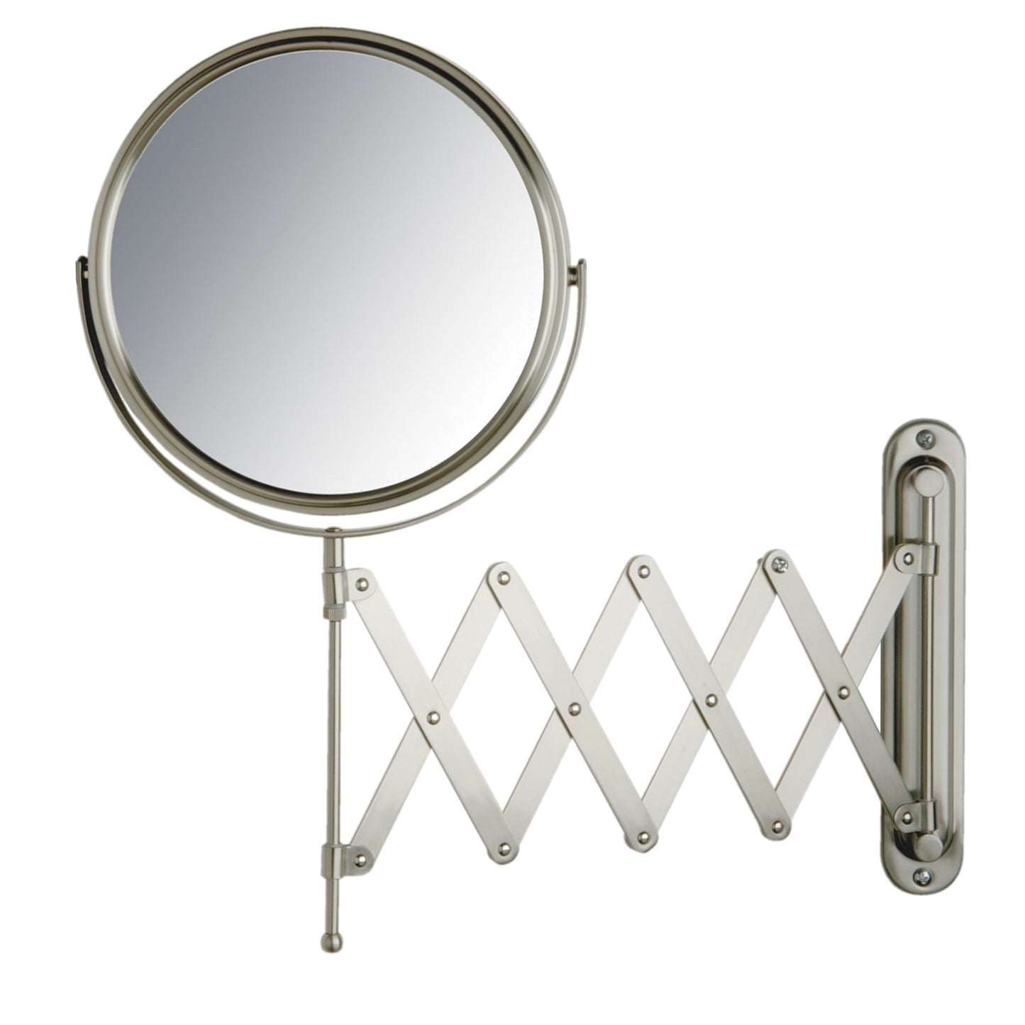 Jerdon 8-Inch Wall-Mounted Makeup Mirror | 7X/1X Magnification | Nickel Finish