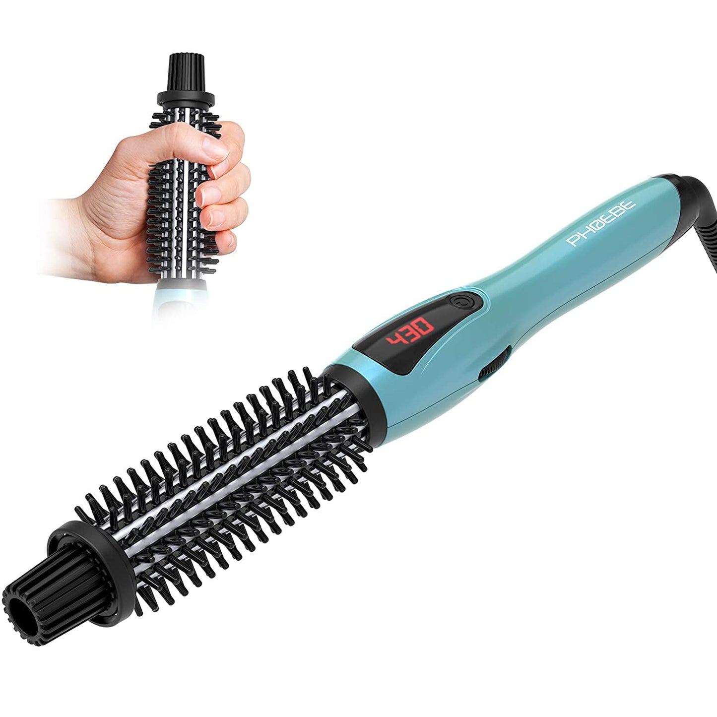 1-Inch Sea-Maid Curling Iron | Thermal Brush with LCD Display | Blue
