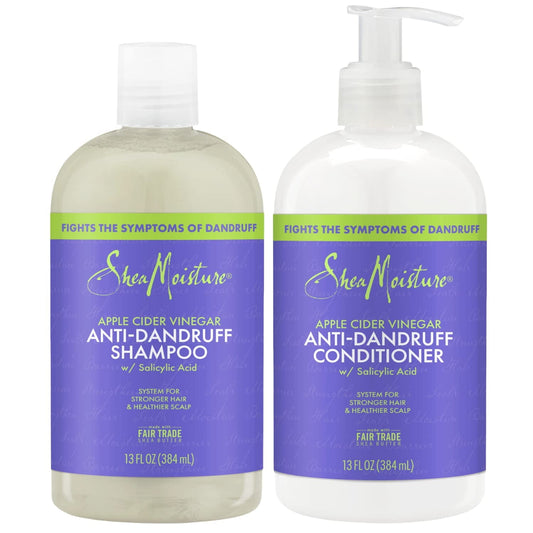 SheaMoisture Anti-Dandruff Shampoo & Conditioner Set | Salicylic Acid, 12 Oz