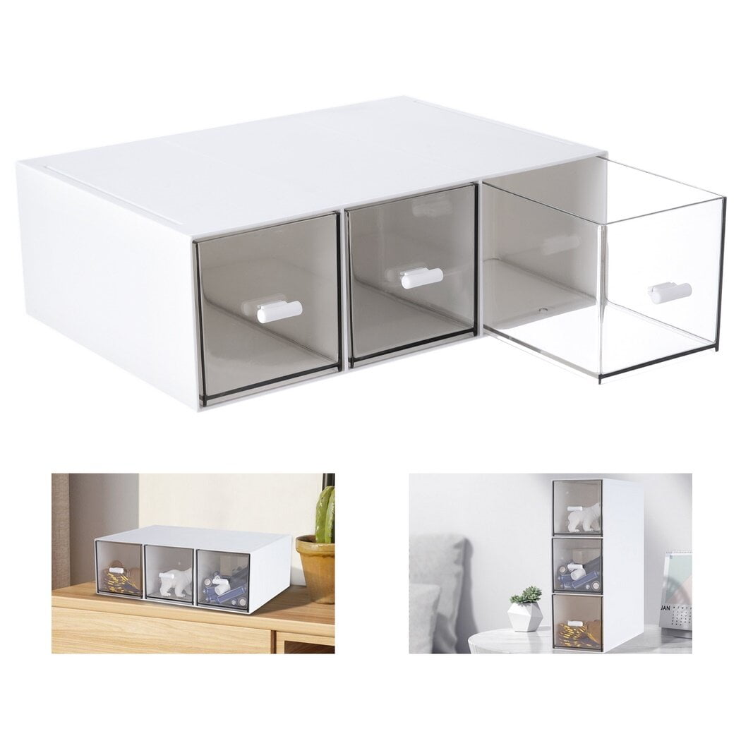 Clear Stackable Storage Drawers | 3-Drawer Bathroom Organizer for Makeup