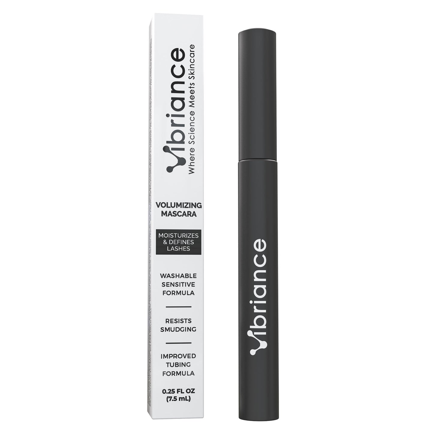 Vibriance Volumizing Tubing Mascara | Hypoallergenic & Moisturizing | Soft Black for 50+