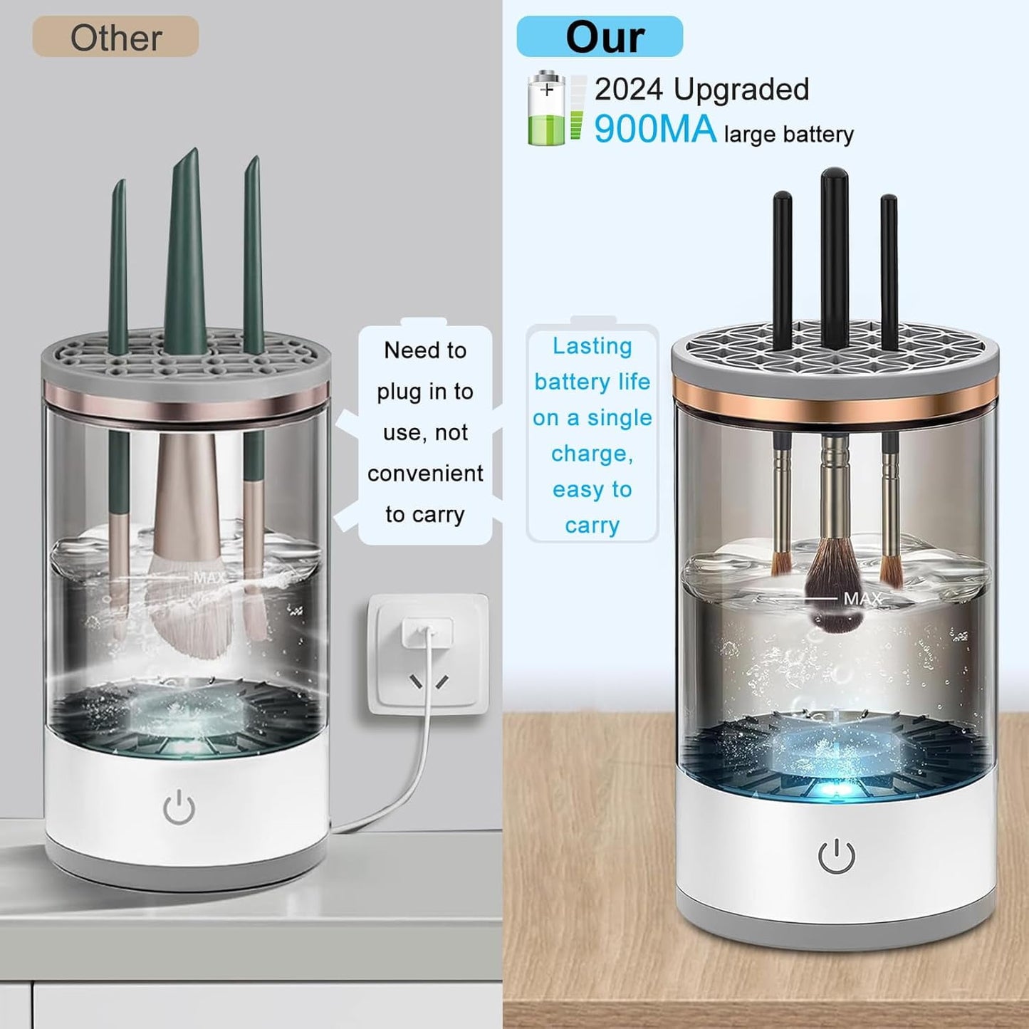 Portable Electric Makeup Brush Cleaner | USB Automatic Tool for All Brush Sizes