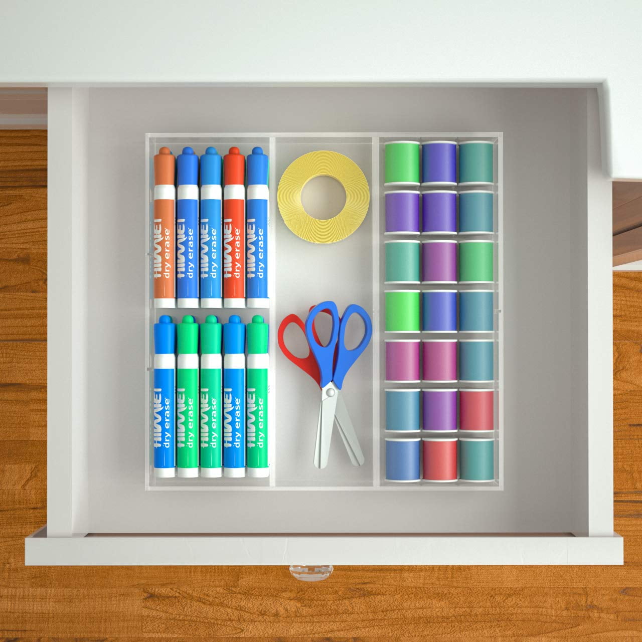 Clear Acrylic 6-Section Makeup Organizer Tray | Multi-Purpose Storage Solution