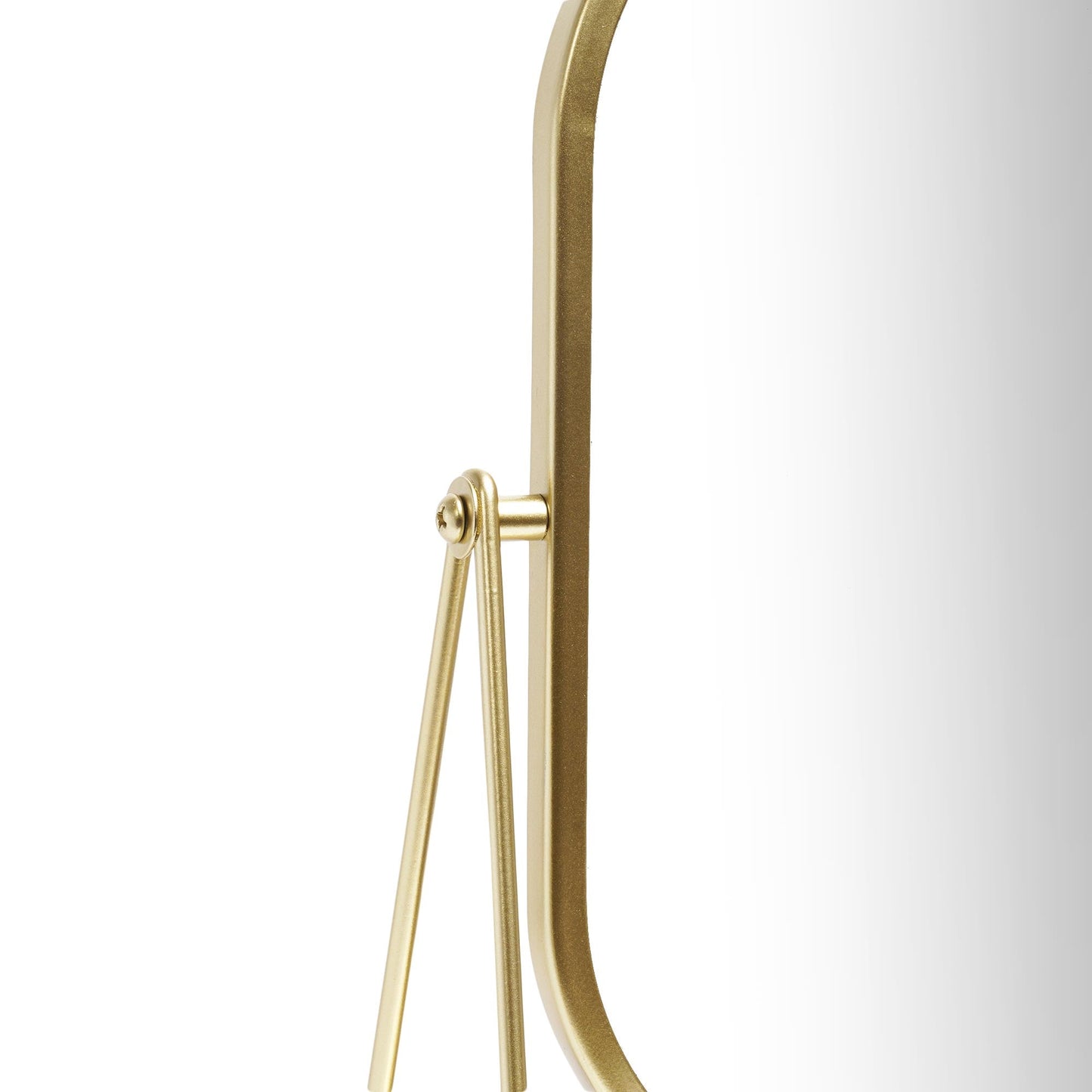 Modern Gold Finish Round Edge Tabletop Easel Mirror | 7” x 5” Vanity Mirror
