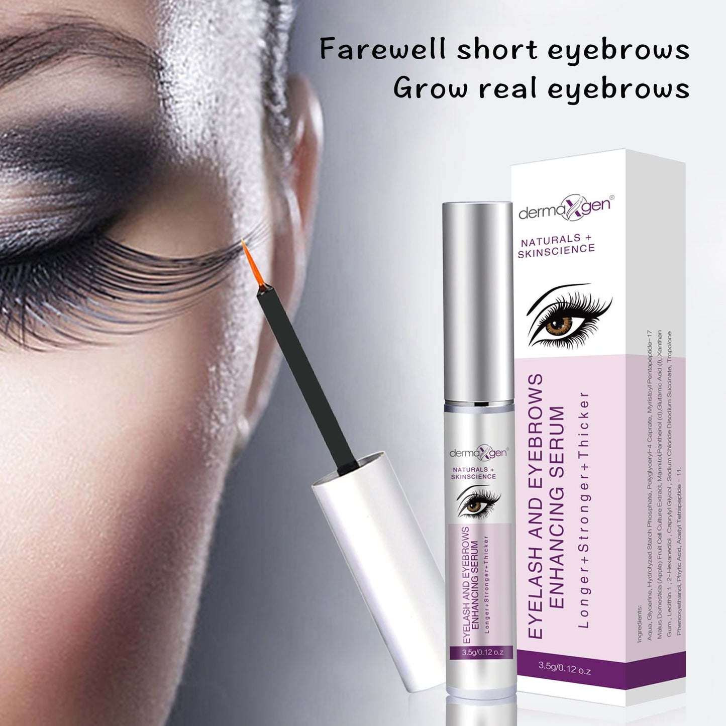 Dermaxgen Eyelash Enhancer | Organic Formula for Longer, Fuller Lashes - 5ML