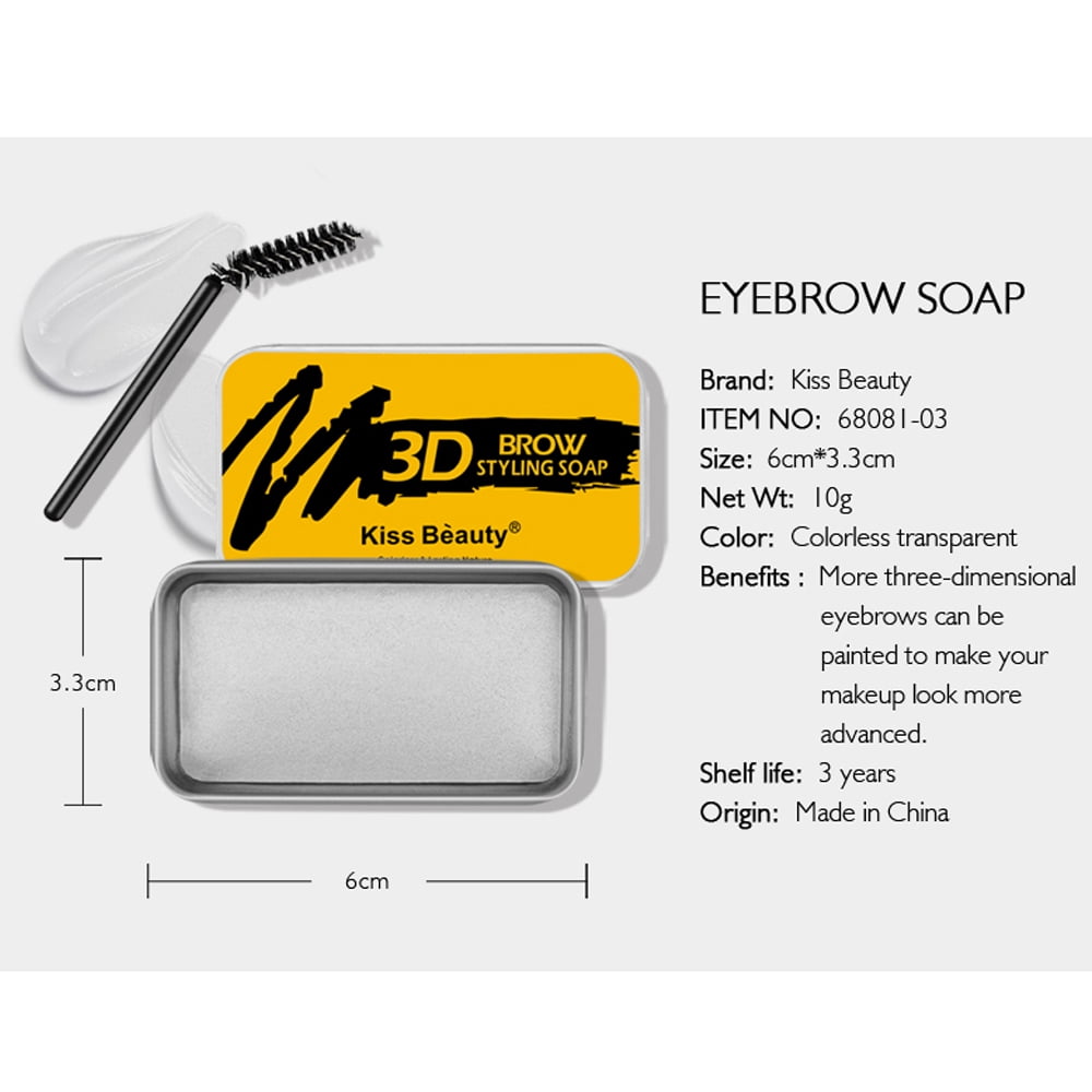 3D Eyebrow Soap Kit | Waterproof Brow Styling Gel & Brushes | Long-Lasting
