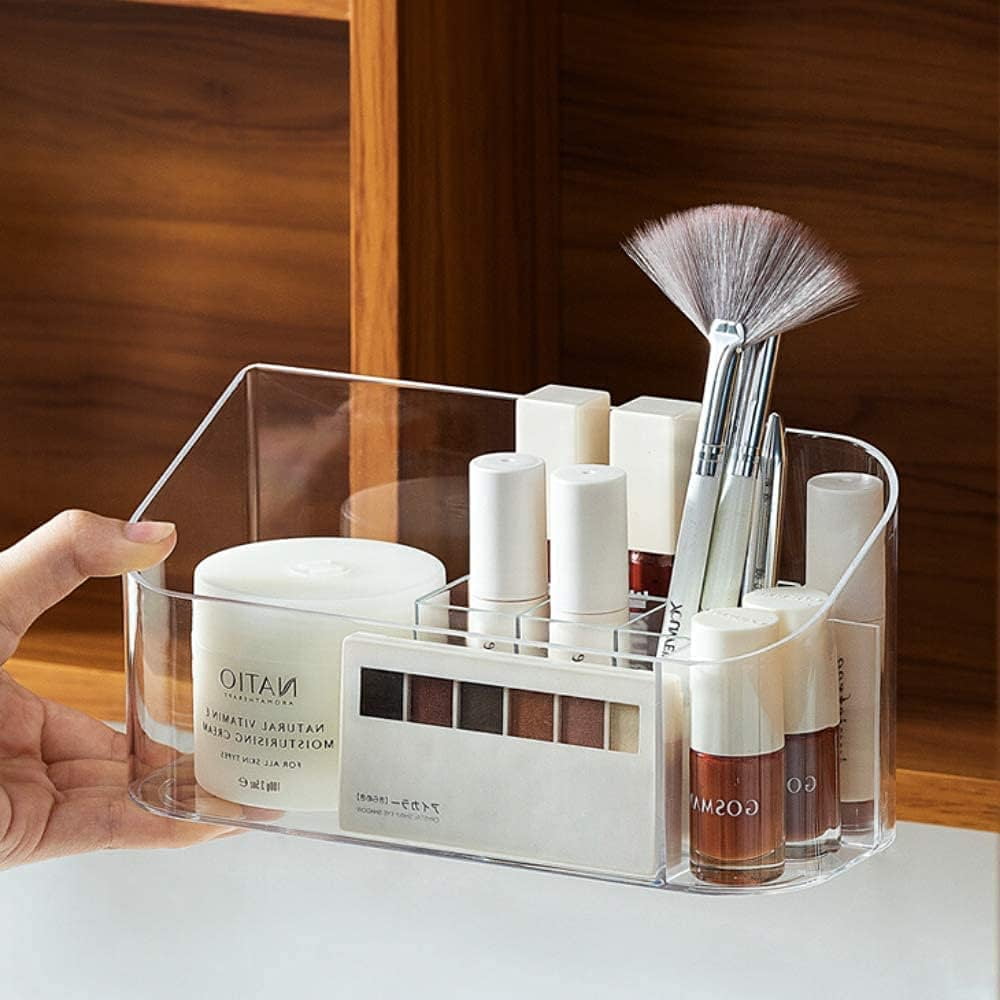 Ameitech Acrylic Makeup Organizer | Bathroom Countertop Storage | Easy Cosmetic Organization
