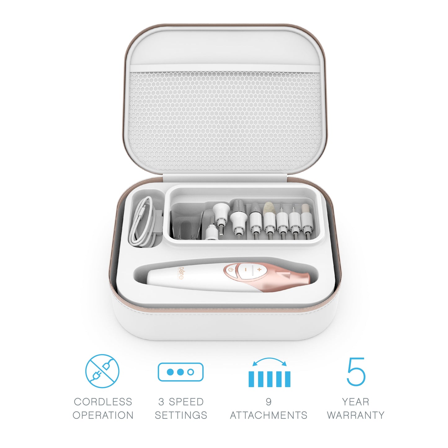 Rechargeable Electric Nail Drill Set | Cordless Manicure & Pedicure for Acrylic Gel