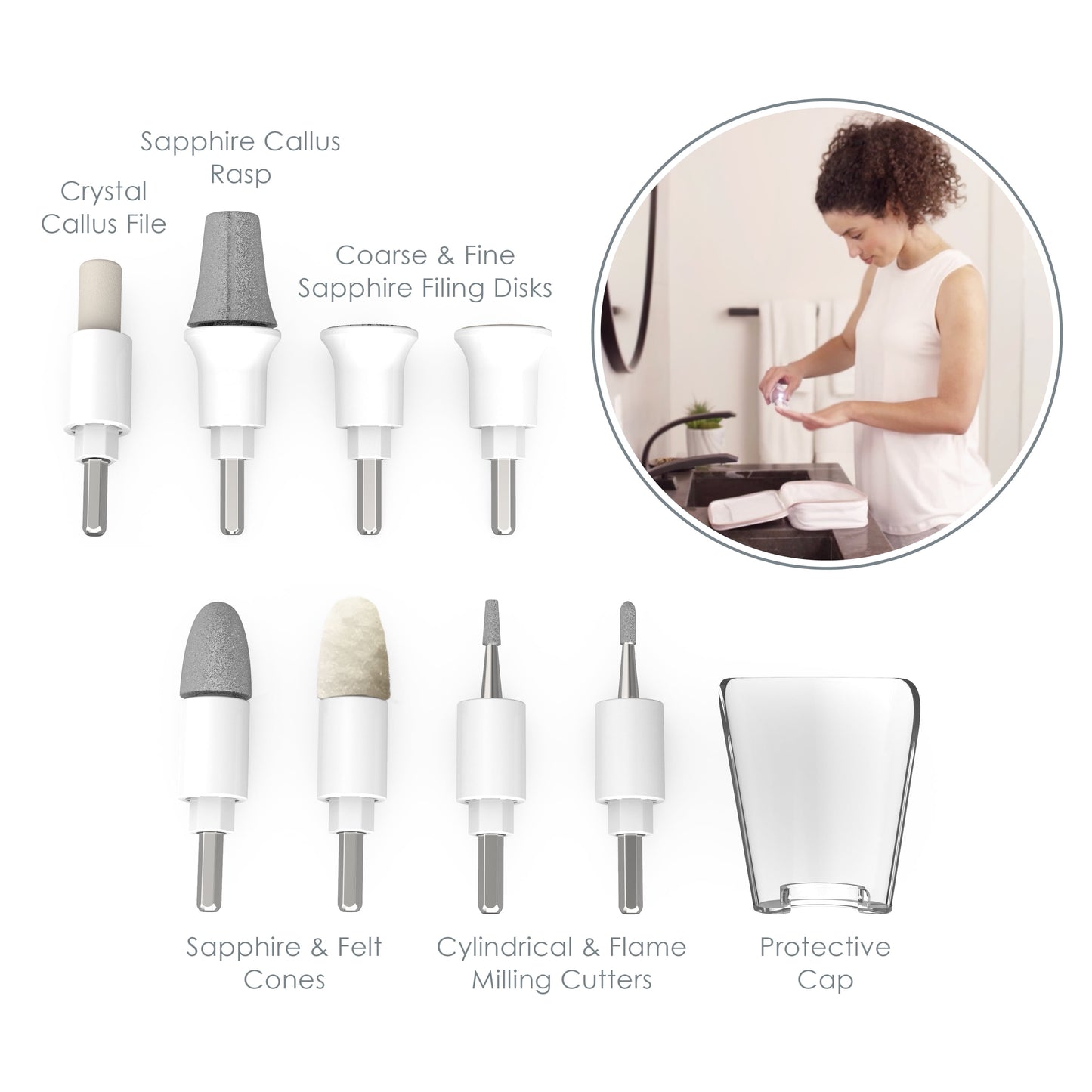 Rechargeable Electric Nail Drill Set | Cordless Manicure & Pedicure for Acrylic Gel