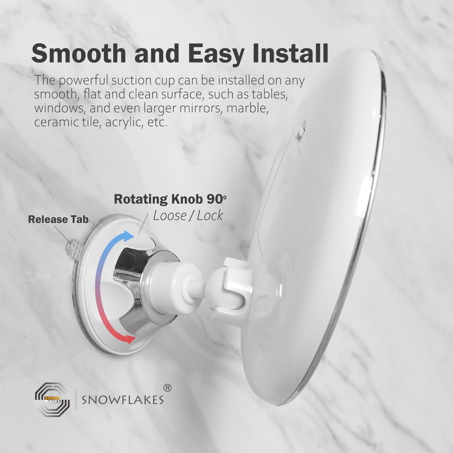 10X Magnifying Lighted Mirror | 3 Modes | Suction Cups | 360° Swivel