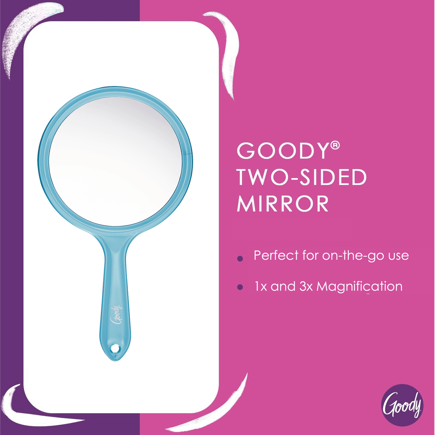 Goody® Two-Sided Mirror | 1X & 3X Magnification | Portable & Stylish