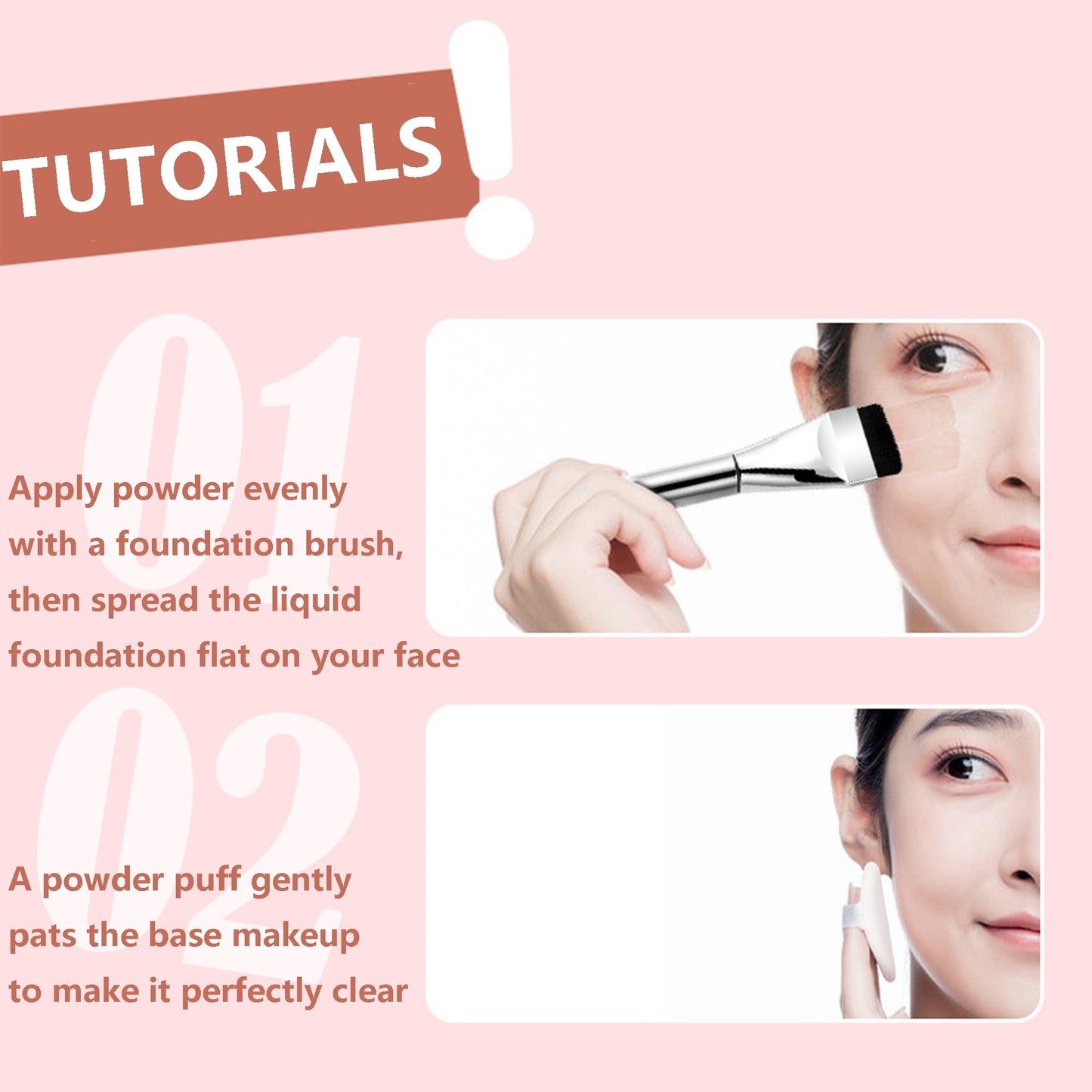 DUAIU Flat Head Foundation Brush | Aluminum Tube | Seamless Makeup Application