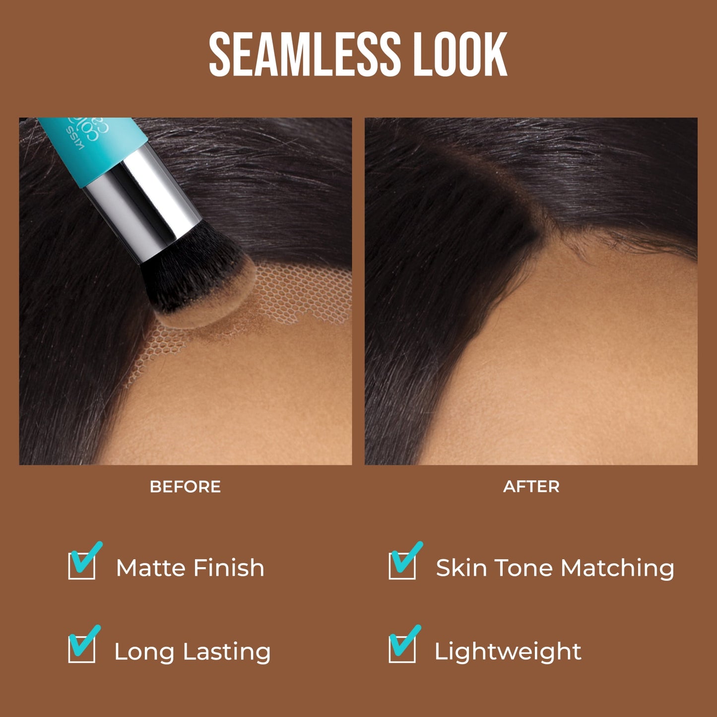 KISS Lace Wig Tinting Powder & Brush Set | Light Duo, 8g | Color Care