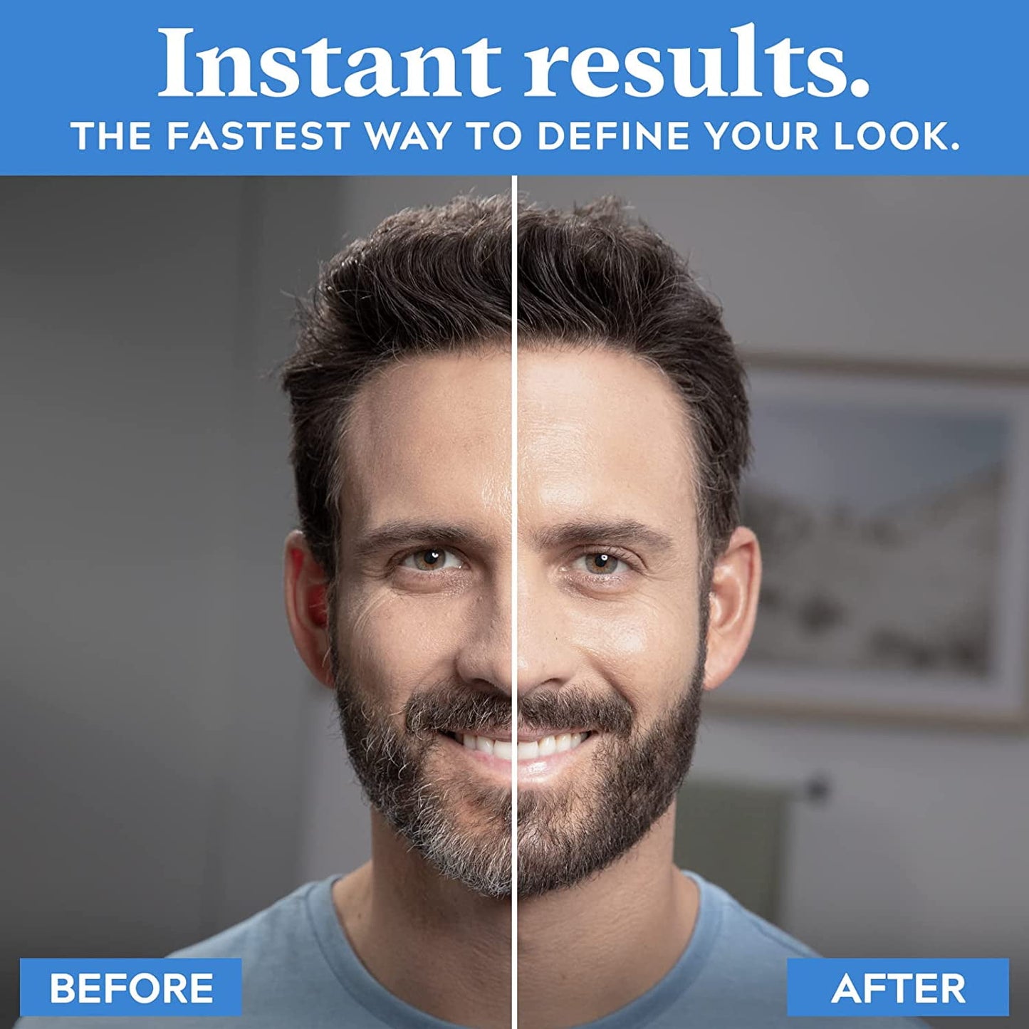 1-Day Beard & Brow Color | Temporary Dye for Men | Medium Brown, 30 Uses