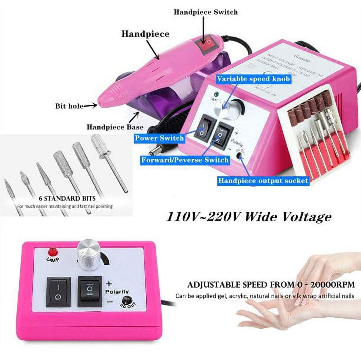 Electric Nail Drill Set | Acrylic & Gel Nail File Machine | Manicure & Pedicure
