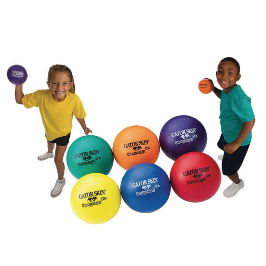 "S&S Worldwide Gator Skin Junior Dodgeballs. Assorted color 5" PU Coated Foam Balls. Soft No-Sting Kid's Balls for Camps, After School Programs, Basement Dodgeball and more. For Ages 4 - 8. Set of 6."